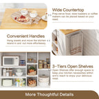 Walsunny 47.2" Large Kitchen Cabinet with Open Shelves, Kitchen Island (7404396937392)