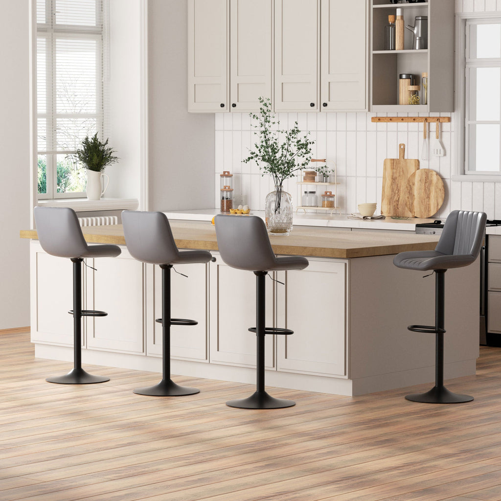 Walsunny Bar Stools Set of 2,Adjustable Leather Counter Height with High Backrest,Bar Chairs for Kitchen Island Dining£¬Room Bar (7562958831792)