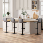 Walsunny Bar Stools Set of 2,Adjustable Leather Counter Height with High Backrest,Bar Chairs for Kitchen Island Dining£¬Room Bar (7562958831792)