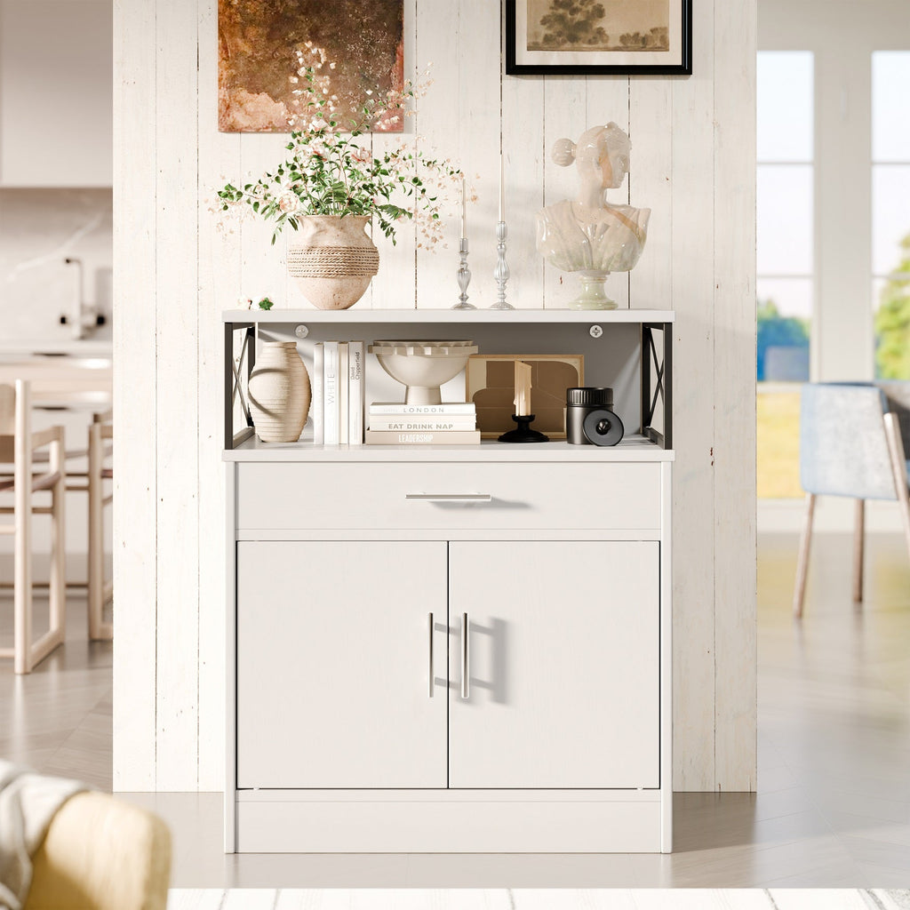 Walsunny Kitchen Buffet Sideboard Cabinet with Adjustable Shelf,Wooden Storage Cabinet with 2 Doors and 1 Drawers£¬Modern Farmhouse Coffee Bar Cabinet with Storage for Kitchen/Living Room (7612660711600)