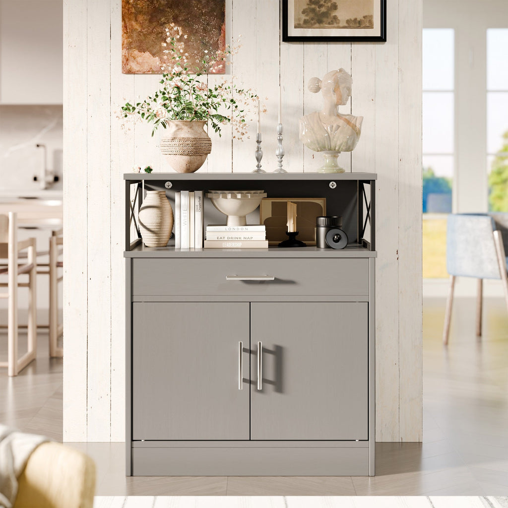 Walsunny Kitchen Buffet Sideboard Cabinet with Adjustable Shelf,Wooden Storage Cabinet with 2 Doors and 1 Drawers£¬Modern Farmhouse Coffee Bar Cabinet with Storage for Kitchen/Living Room (7612660711600)