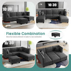 Walsunny  U-Shape Convertible Sectional Sofa Couch with 6 Seats
#color_dark-grey