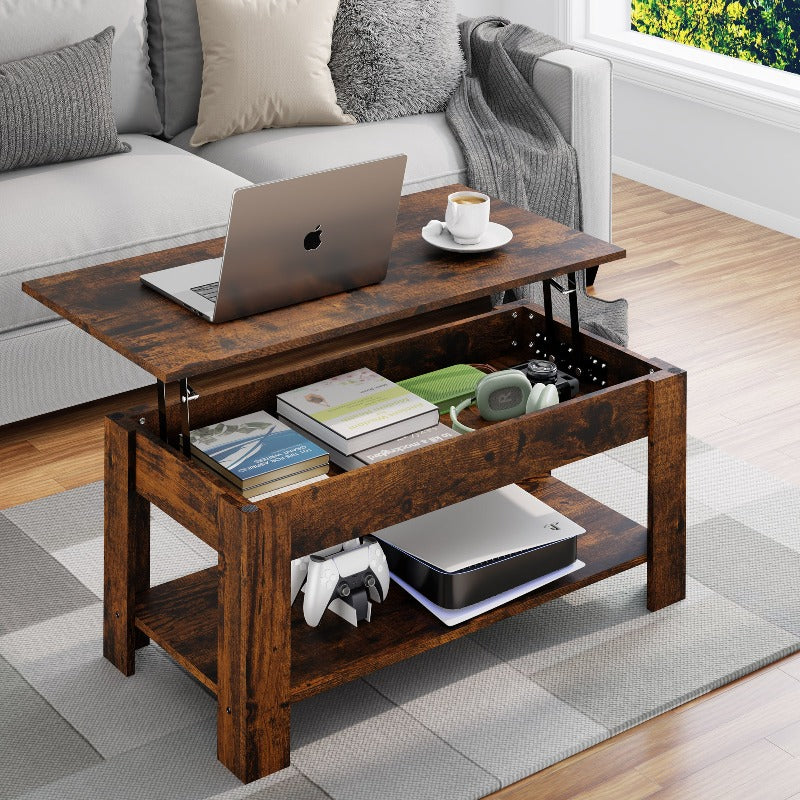Walsunny Livingroom Lift Top Coffee Table #color_brown