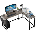 Walsunny 55 inch Home Office Desk with Storage Bag, Study Workstation Modern Simple Design, Student Writing Desk, Office Working Desk, Gray (7346039357616)