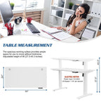 Walsunny White Electric Height Adjustable Standing Desk#color_white