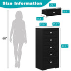 Walsunny 5 Drawer White Vertical Dresser Modern Storage Cabinet with Handle-Drawer Chest Wood Organizer for Living Room (7504209772720)