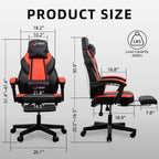 Gaming Chairs  Walsunny Gaming Chairs with Footrest, Massage Leather Game Chair for Adults Big and Tall Gamer Chair with Headrest and Lumbar Support with Ergonomic PU Leather #color_red