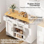 Walsunny 40" Multifunction Kitchen Cart Cabinet with Shelves (7404395692208)