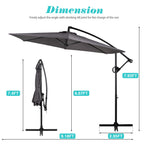 Walsunny Patio Offset Umbrella Easy Tilt Adjustment,Crank and Cross Base, Outdoor Cantilever Hanging Umbrella with 8 Ribs (7504185786544)