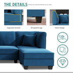 Walsunny  U-Shape Convertible Sectional Sofa Couch with 6 Seats
#color_blue