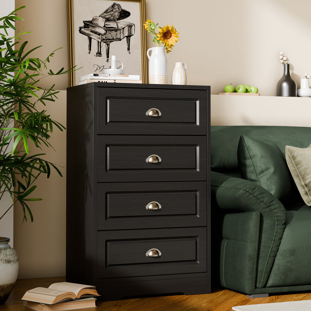 Walsunny 5 Drawer White Vertical Dresser Modern Storage Cabinet with Handle-Drawer Chest Wood Organizer for Living Room (7504209772720)