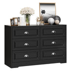 Walsunny 9 Drawer Double Dresser Black Wooden Wide Chest of Drawers with Metal Handles Storage Organizer Dresser Nursery Dresser for Living Room Hallway (7504222027952)