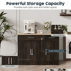 Walsunny Kitchen Buffet Sideboard Cabinet with Adjustable Shelf,Wooden Storage Cabinet with 3 Doors and 2 Drawers,Modern Farmhouse Coffee Bar Cabinet with Storage for Kitchen/Living Room (7612679061680)