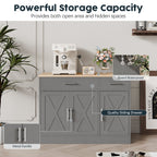 Walsunny Kitchen Buffet Sideboard Cabinet with Adjustable Shelf,Wooden Storage Cabinet with 3 Doors and 2 Drawers,Modern Farmhouse Coffee Bar Cabinet with Storage for Kitchen/Living Room (7612679061680)