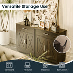 Walsunny Kitchen Buffet Sideboard Cabinet with Adjustable Shelf,Wooden Storage Cabinet with 2 Doors and 1 Drawers,Modern Farmhouse Coffee Bar Cabinet with Storage for Kitchen/Living Room,Grey (7610077905072)