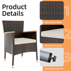 Walsunny 5 Pieces/ 7 Pieces Patio Dining Set, Square Wood Table (7047179927728)