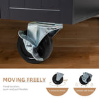 Walsunny 42¡®¡¯ Kitchen Island Cart Storage with Solid Wood Top#color_black