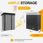 Walsunny Outdoor Steel Storage Shed, Metal Garden Shed 