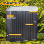 Walsunny Outdoor Steel Storage Shed, Metal Garden Shed 