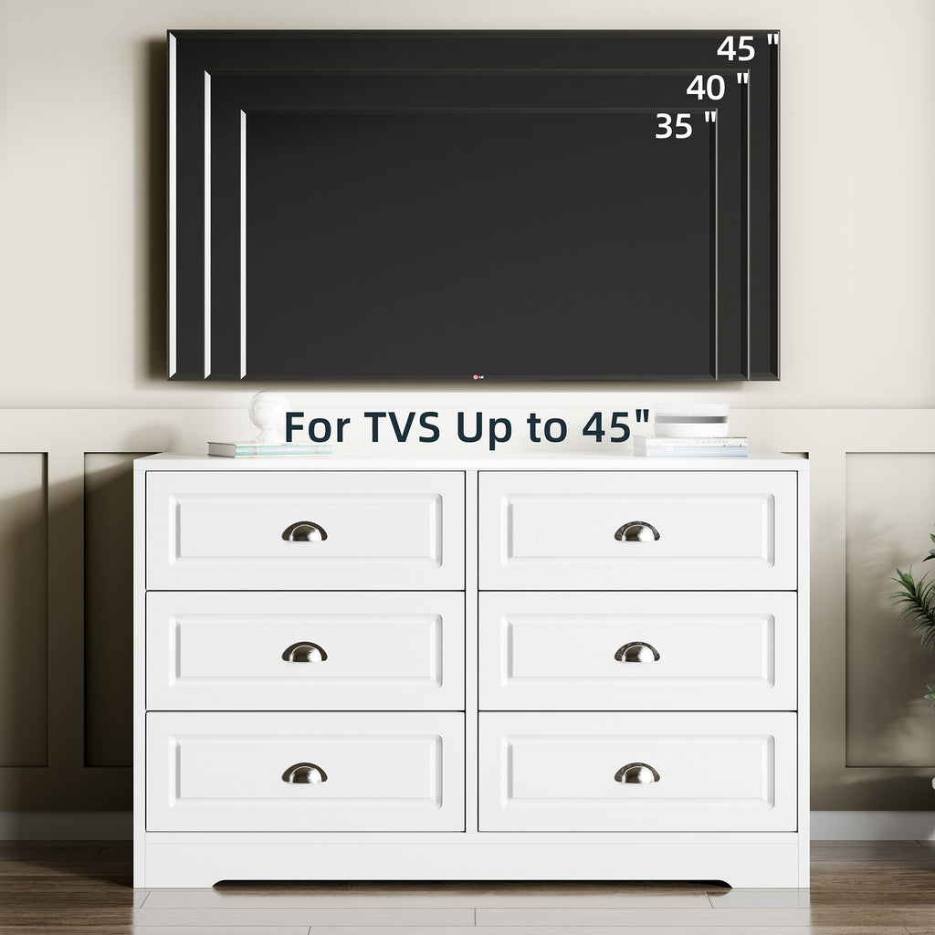 Walsunny 9 Drawer Double Dresser Black Wooden Wide Chest of Drawers with Metal Handles Storage Organizer Dresser Nursery Dresser for Living Room Hallway (7504222027952)