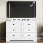 Walsunny 9 Drawer Double Dresser Black Wooden Wide Chest of Drawers with Metal Handles Storage Organizer Dresser Nursery Dresser for Living Room Hallway (7504222027952)