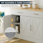 Walsunny Kitchen Buffet Sideboard Cabinet with Adjustable Shelf,Wooden Storage Cabinet with 3 Doors and 2 Drawers,Modern Farmhouse Coffee Bar Cabinet with Storage for Kitchen/Living Room (7612679061680)