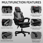Gaming Chairs  Walsunny Gaming Chairs with Footrest, Massage Leather Game Chair for Adults Big and Tall Gamer Chair with Headrest and Lumbar Support with Ergonomic PU Leather  #color_grey