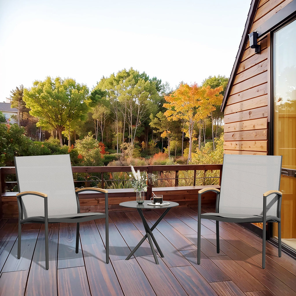 Vongrasig Patio Furniture 2 Pieces Outdoor Texilene Chair Sets