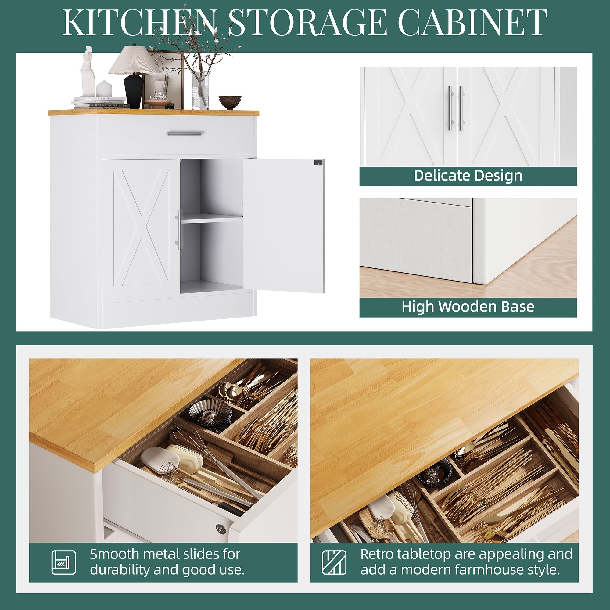 Vongrasig Kitchen Buffet Sideboard Cabinet 7340