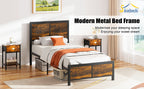 Walsunny Twin Bed Frame with Headboard and Footboard, Strong Steel Slat Support