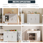 Walsunny Kitchen Buffet Sideboard Cabinet with Adjustable Shelf,Wooden Storage Cabinet with 3 Doors and 2 Drawers,Modern Farmhouse Coffee Bar Cabinet with Storage for Kitchen/Living Room (7612679061680)