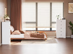 Walsunny 5 Drawer White Vertical Dresser Modern Storage Cabinet with Handle-Drawer Chest Wood Organizer for Living Room (7504209772720)