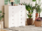 Walsunny 5 Drawer White Vertical Dresser Modern Storage Cabinet with Handle-Drawer Chest Wood Organizer for Living Room (7504209772720)