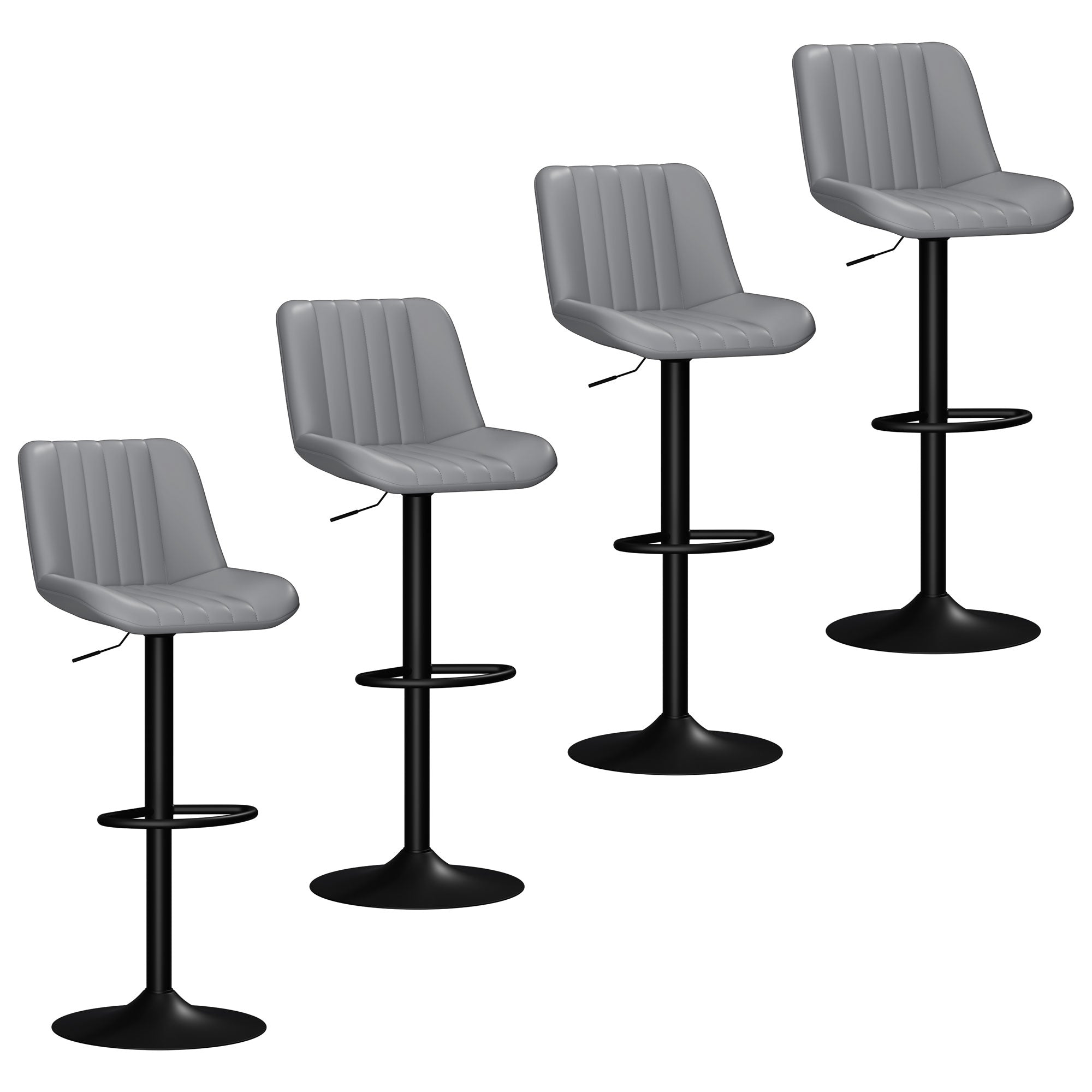 Walsunny Bar Stools Set of 2,Adjustable Leather Counter Height with High Backrest,Bar Chairs for Kitchen Island Dining£¬Room Bar (7562958831792)