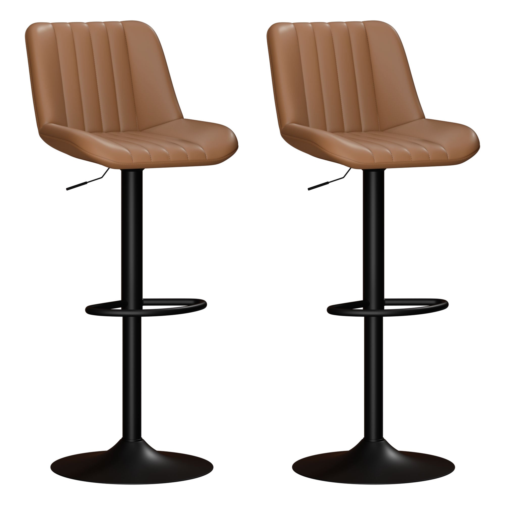Walsunny Bar Stools Set of 2,Adjustable Leather Counter Height with High Backrest,Bar Chairs for Kitchen Island Dining£¬Room Bar (7562958831792)