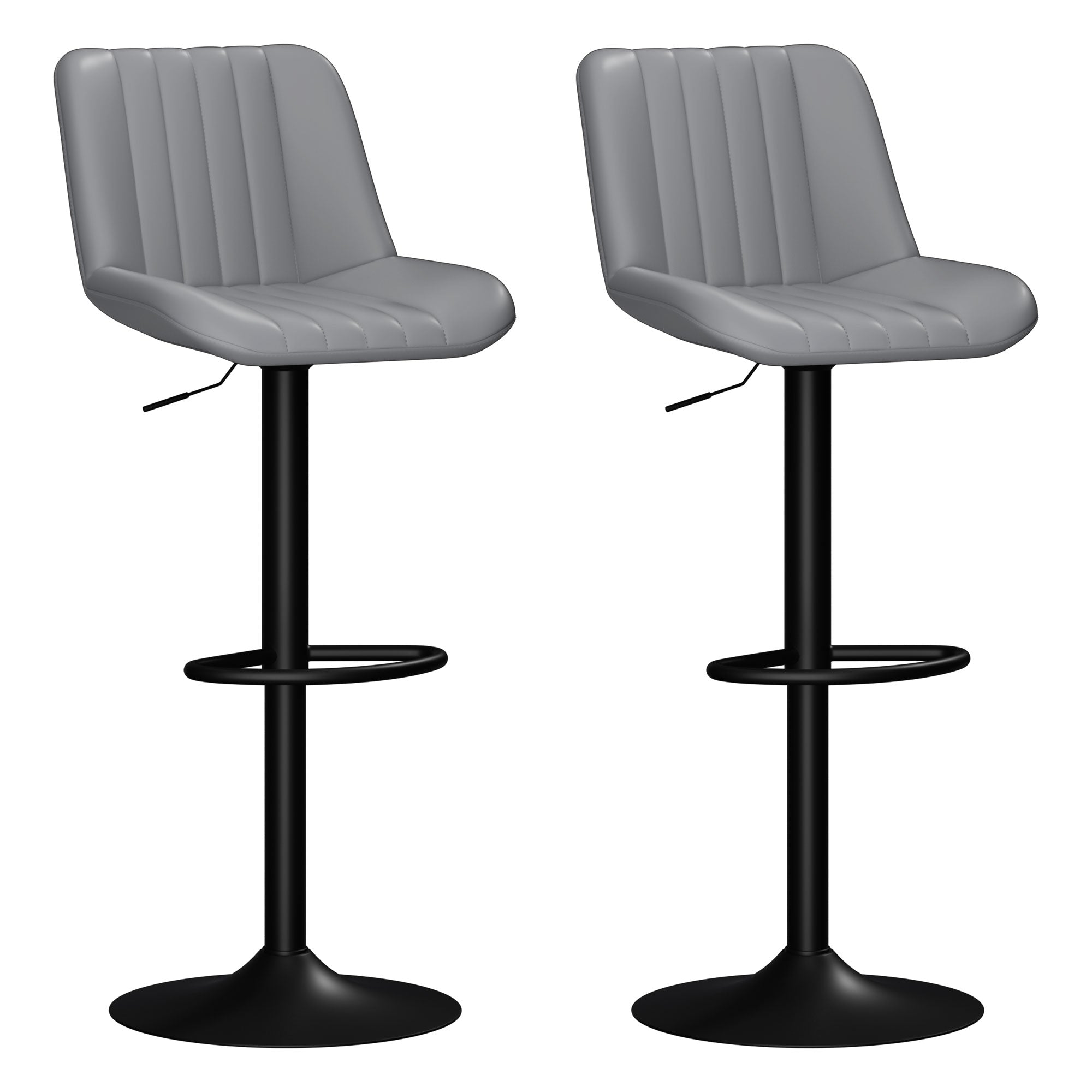 Walsunny Bar Stools Set of 2,Adjustable Leather Counter Height with High Backrest,Bar Chairs for Kitchen Island Dining£¬Room Bar (7562958831792)