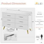 Walsunny 9 Drawer Double Dresser Black Wooden Wide Chest of Drawers with Metal Handles Storage Organizer Dresser Nursery Dresser for Living Room Hallway (7504222027952)