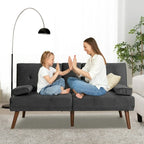 Walsunny 60¡±Convertible Sofa Bed Small Folding Loveseat Couch Removable Armrest, Modern Futon Recliner Sleeper (7415619715248)