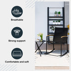 Walsunny 3 Pieces Patio Set Outdoor Patio Furniture Sets Modern Rocking Bistro Set Textilene Chair Conversation Sets Black (7609554796720)