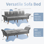 Walsunny Velvet Loveseat Sofa Couch Sofa cama for Apartments (7346697994416)