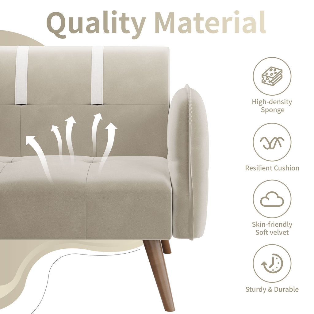 Walsunny Velvet Loveseat Sofa Couch Sofa cama for Apartments (7346697994416)