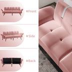 Walsunny Velvet Loveseat Sofa Couch Sofa cama for Apartments (7346697994416)