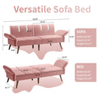 Walsunny Velvet Loveseat Sofa Couch Sofa cama for Apartments (7346697994416)