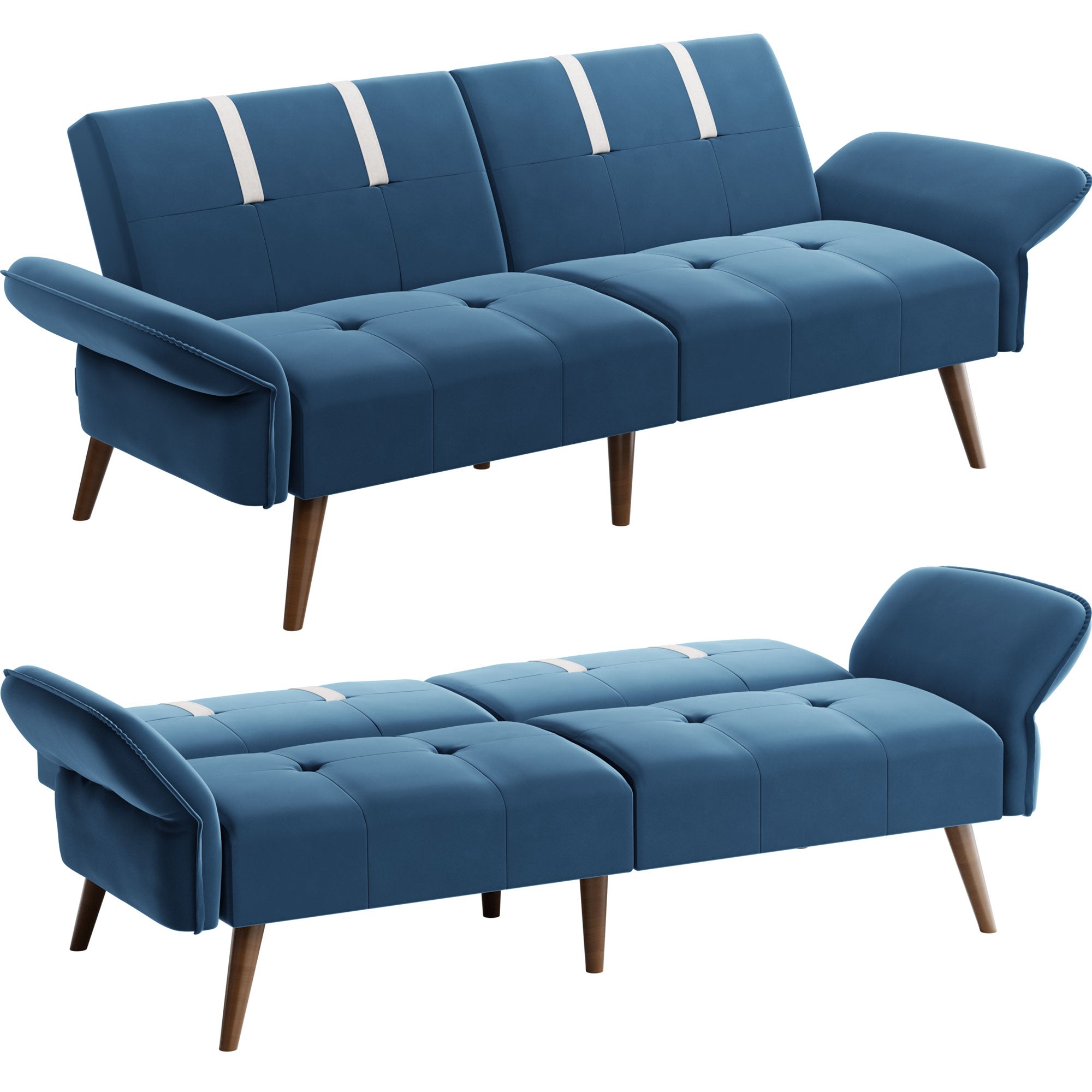 Walsunny Velvet Loveseat Sofa Couch Sofa cama for Apartments (7346697994416)