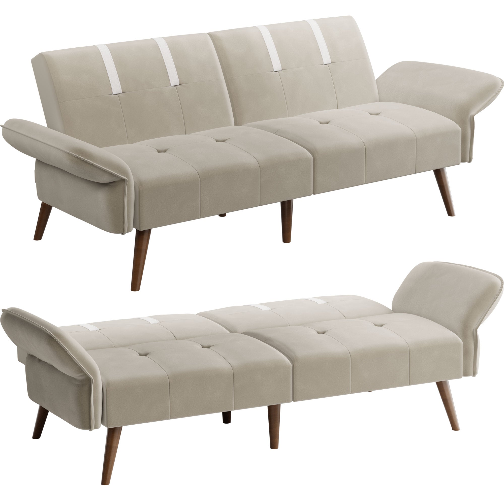Walsunny Velvet Loveseat Sofa Couch Sofa cama for Apartments (7346697994416)