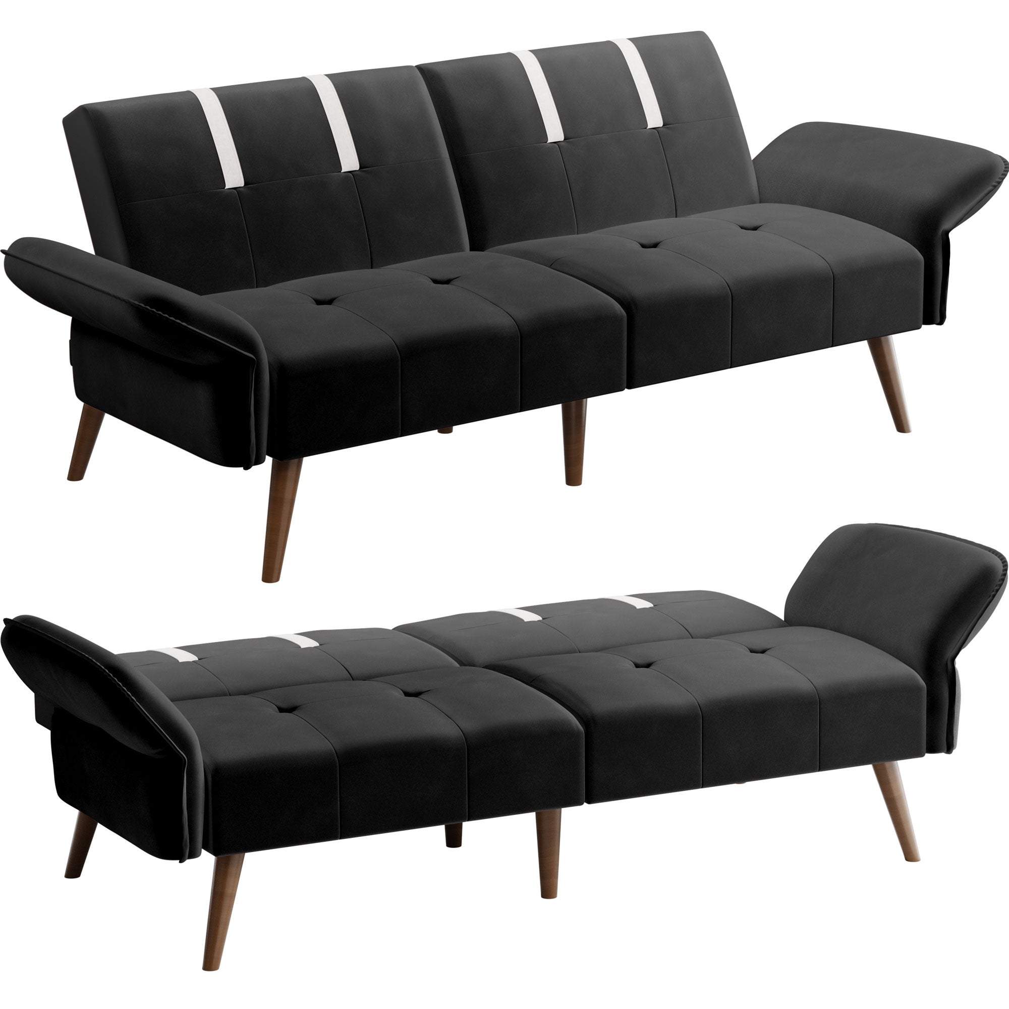 Walsunny Velvet Loveseat Sofa Couch Sofa cama for Apartments (7346697994416)