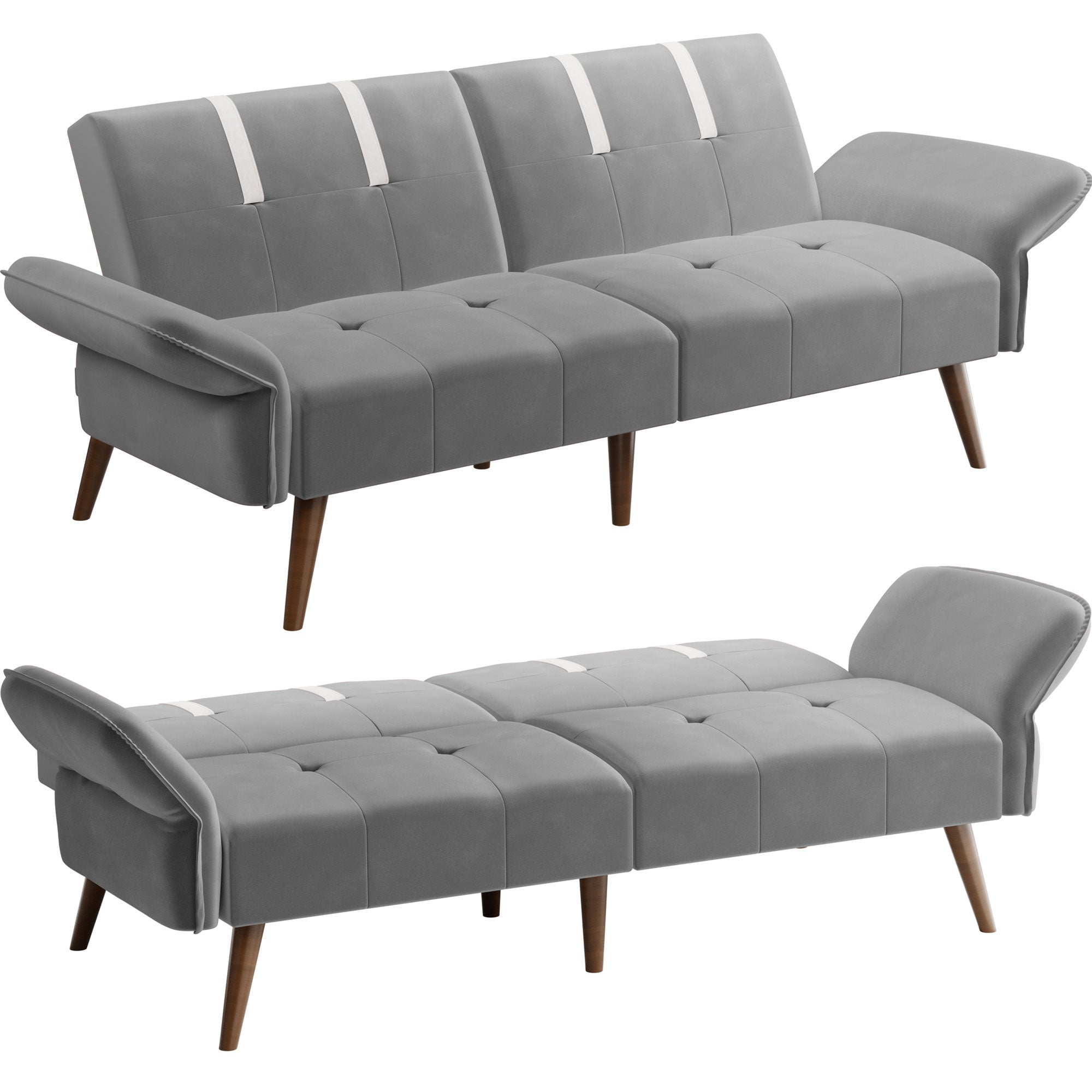 Walsunny Velvet Loveseat Sofa Couch Sofa cama for Apartments (7346697994416)