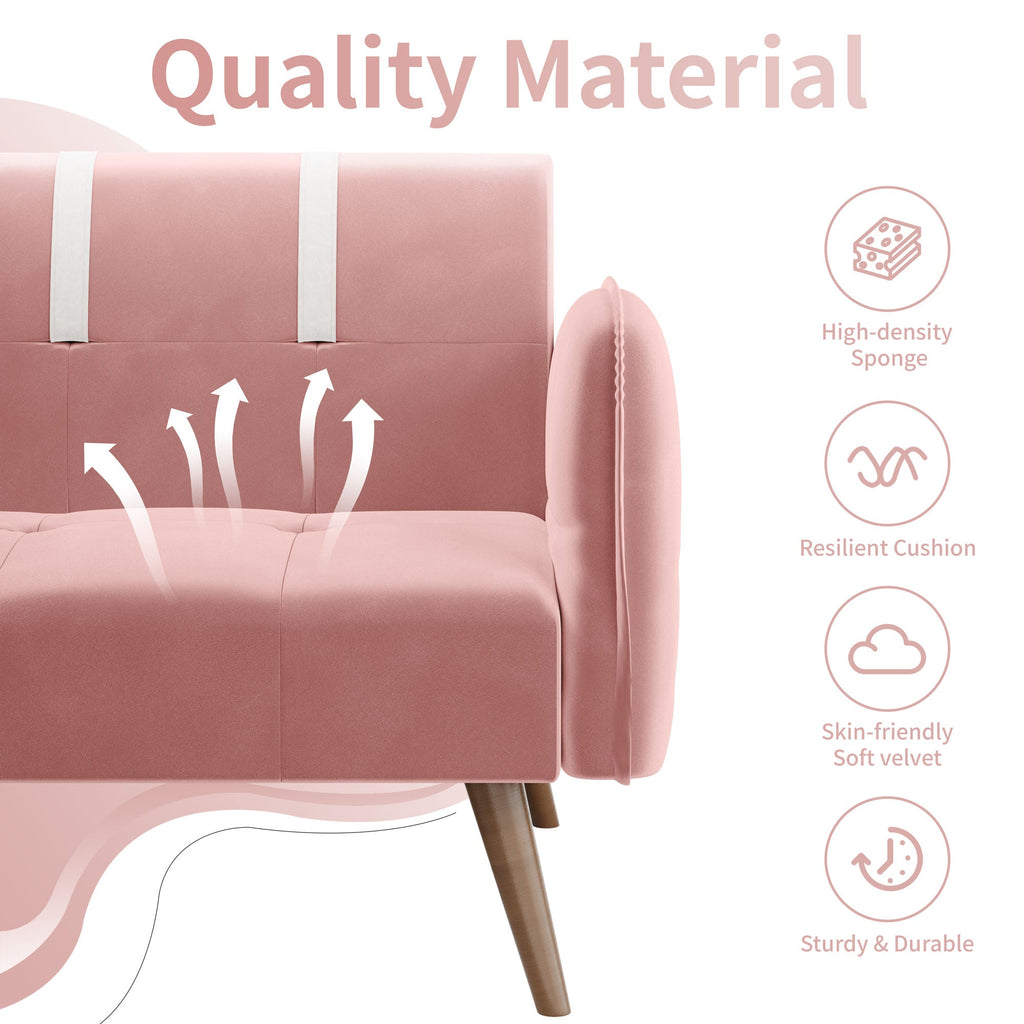 Walsunny Velvet Loveseat Sofa Couch Sofa cama for Apartments (7346697994416)