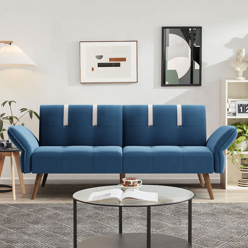 Walsunny Velvet Loveseat Sofa Couch Sofa cama for Apartments (7346697994416)