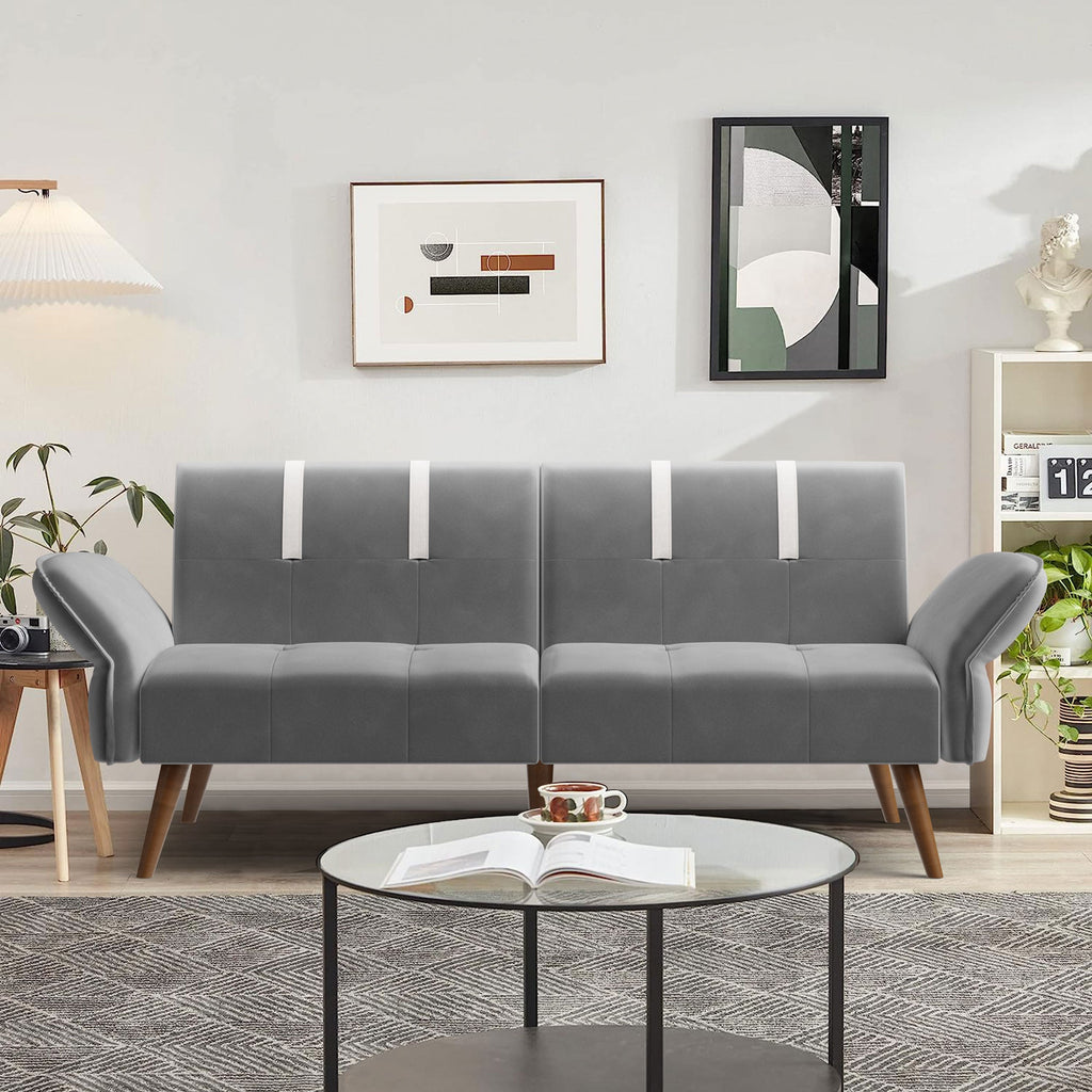 Walsunny Velvet Loveseat Sofa Couch Sofa cama for Apartments (7346697994416)